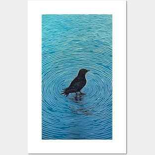 Blackbird in Blue Posters and Art